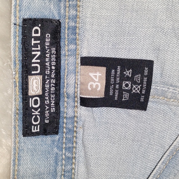 😻💜VINTAGE💜 ECKō UNLTD® Y2K 5 Pocket Baggy Jean's - Picture 7 of 9